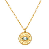 Blue Topaz Evil Eye Necklace