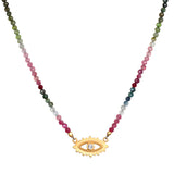 Tourmaline Evil Eye Necklace