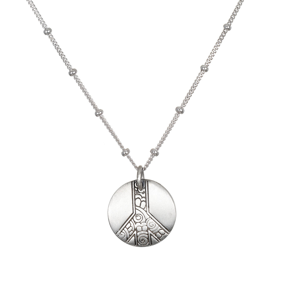 Peace Coin Silver Necklace