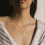 Inner Peace White Topaz Mandala Coin Necklace