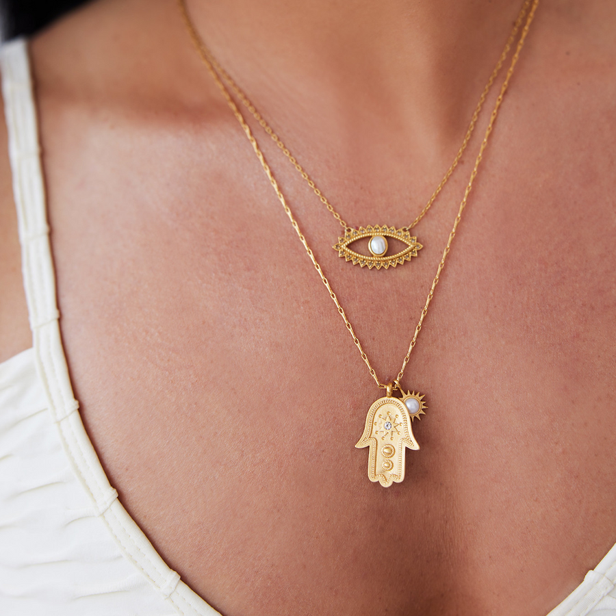 Trust Your Voice Evil Eye Necklace by Kelly Brabants