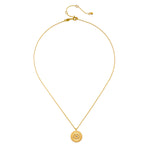 True Visionary White Topaz Evil Eye Coin Necklace featuring an 18kt gold plate pendant with an evil eye symbol, designed as spiritual jewelry for protection, manifestation, and meditation, perfect for yoga enthusiasts and those interested in meaningful talismans.