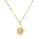 North Star White Topaz Starburst Necklace