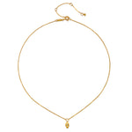 The Guiding Hand Mini Hamsa Necklace displayed against a plain background, highlighting its 18kt gold plated finish and labradorite stone, a beautiful piece of spiritual jewelry symbolizing protection and meditation.