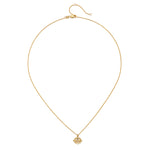 Mini All-Seeing Eye 14kt Gold Diamond Necklace displayed elegantly on a neutral background, emphasizing its role as a spiritual jewelry piece. This necklace acts as a meaningful charm for manifestation and protection, inspired by zodiac symbols and the energies of yoga.