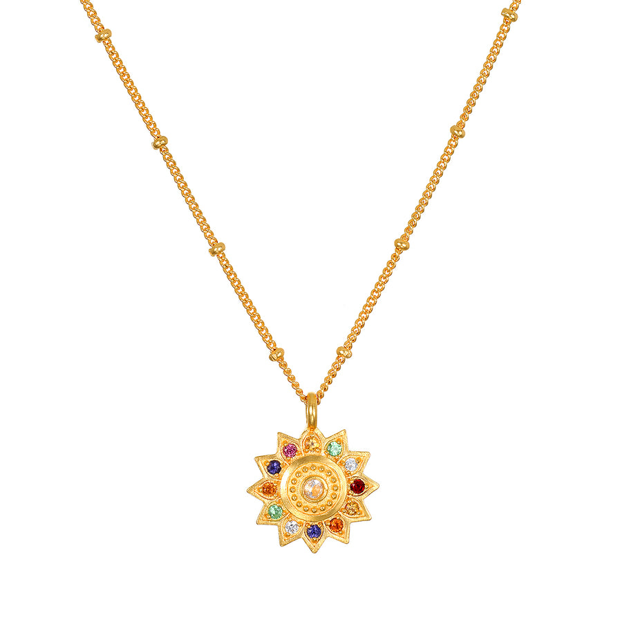 Vibrant Self Multi Stone Lotus Necklace