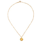 Product display of the Vibrant Self Multi Stone Lotus Necklace on a white background, emphasizing its elegant design as a meaningful piece of spiritual jewelry for meditation and zodiac practices.