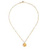Product display of the Vibrant Self Multi Stone Lotus Necklace on a white background, emphasizing its elegant design as a meaningful piece of spiritual jewelry for meditation and zodiac practices.