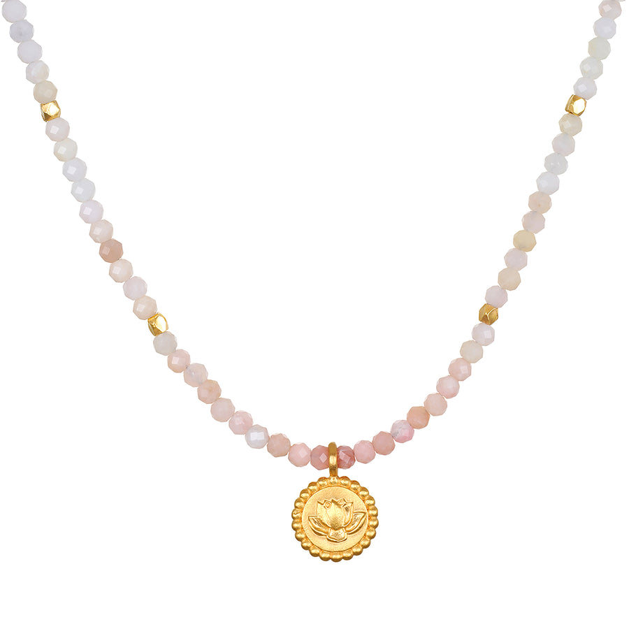 Healing Beginnings Lotus Pink Opal Necklace