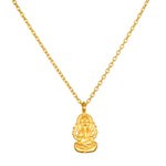 Favored by Fortune Ganesha Necklace featuring a golden Ganesha pendant, symbolizing success and the removal of obstacles. This stunning piece of spiritual jewelry embodies meaningful protection and is perfect for meditation, yoga, and manifestation practices.