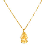 Favored by Fortune Ganesha Necklace featuring a golden Ganesha pendant, symbolizing success and the removal of obstacles. This stunning piece of spiritual jewelry embodies meaningful protection and is perfect for meditation, yoga, and manifestation practices.