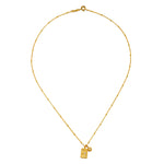 Magic in Moonlight Necklace displayed elegantly, showcasing its exquisite design with 18kt gold plating, ideal for yoga practitioners seeking meaningful spiritual jewelry that embodies the essence of the sun and moon.