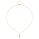 Eternal Light Diamond 14kt Gold Necklace featuring five precious diamonds symbolizing clarity and abundance. This elegant piece is ideal for spiritual jewelry, perfect for meditation and protection. The necklace serves as a meaningful talisman for those who appreciate zodiac themes and yoga practices, bringing a sense of manifestation in daily life.