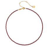 Close-up of the Grounded in Positivity Red Garnet Root Chakra Choker, highlighting the craftsmanship of this spiritual jewelry that supports grounding and manifestation, ideal for those seeking protection and deeper meaning in their lives.