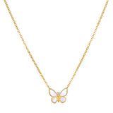 The Renewed Hope Pearl Butterfly Necklace features a delicate butterfly pendant made from luminous mother of pearl, symbolizing transformation and hope. This spiritual jewelry piece serves as a talisman for meditation and manifestation, perfect for yoga practitioners seeking meaningful accessories for protection and connection with the sun and moon.