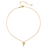 The Loving Devotion Hummingbird Necklace displayed elegantly, illustrating its 18kt gold plate design. This spiritual jewelry piece acts as a talisman, reflecting themes of protection, meditation, and meaningful connections in the journey of life.