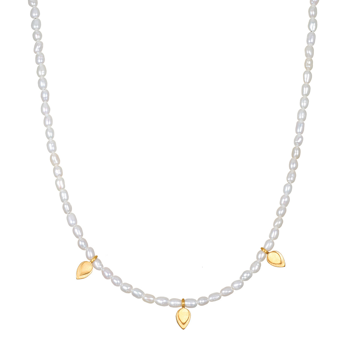 Blooming Promise Lotus Pearl Necklace featuring luminous mother of pearl beads and 18kt gold plated lotus petals, embodying positive energy and spiritual protection for mindful manifestation. Perfect for yoga and meditation practices.