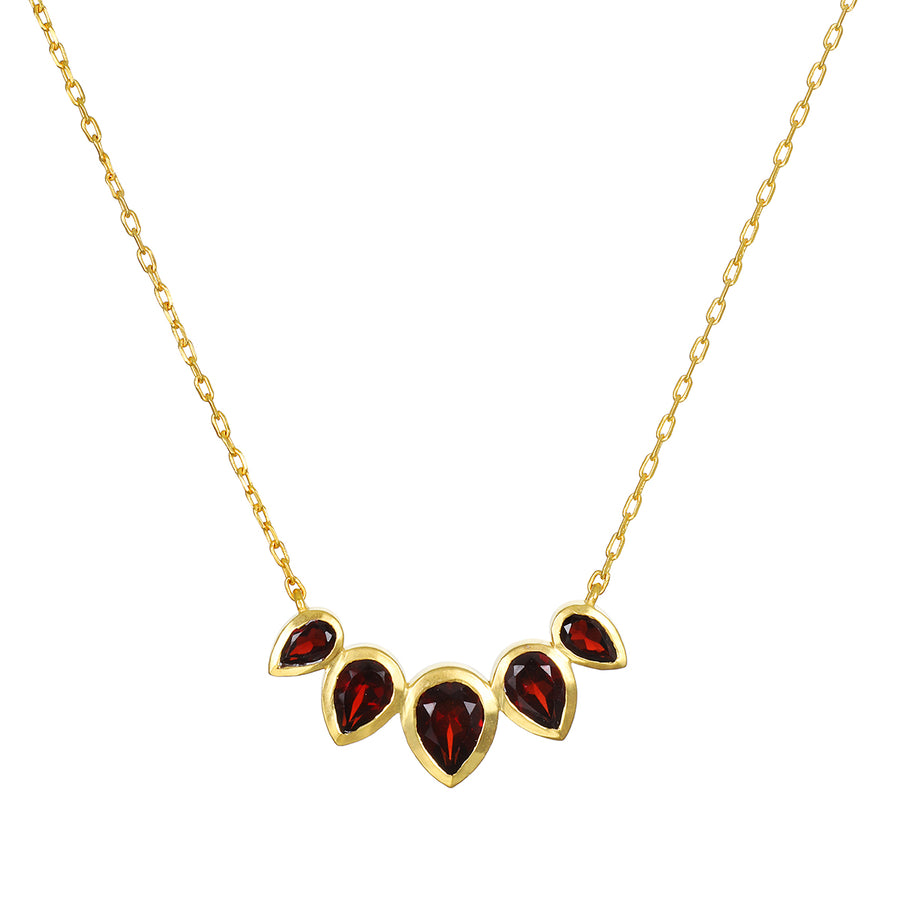 Ignite Strength Garnet Petal Necklace