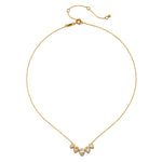 An elegant display of the Commence with Clarity White Topaz Lotus Petal Necklace, highlighting its delicate design and gold finish. This spiritual jewelry piece embodies the essence of meditation, manifestation, and serves as a talisman for renewal, making it a meaningful addition to any collection.
