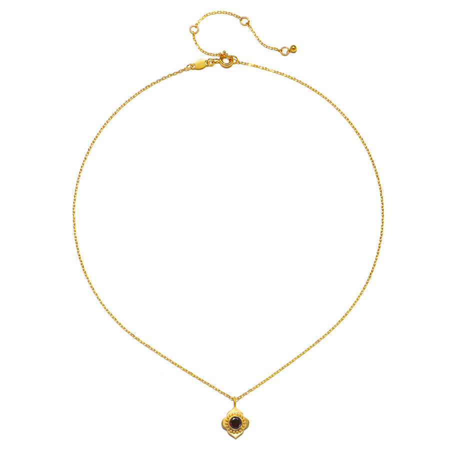Spiritual Strength Garnet Lotus Necklace