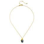 Close-up of the Inner Knowing Labradorite Snake Necklace showcasing the coiled snake design and mystical labradorite, representing spiritual meaning and serving as a talisman for yoga and zodiac practices.