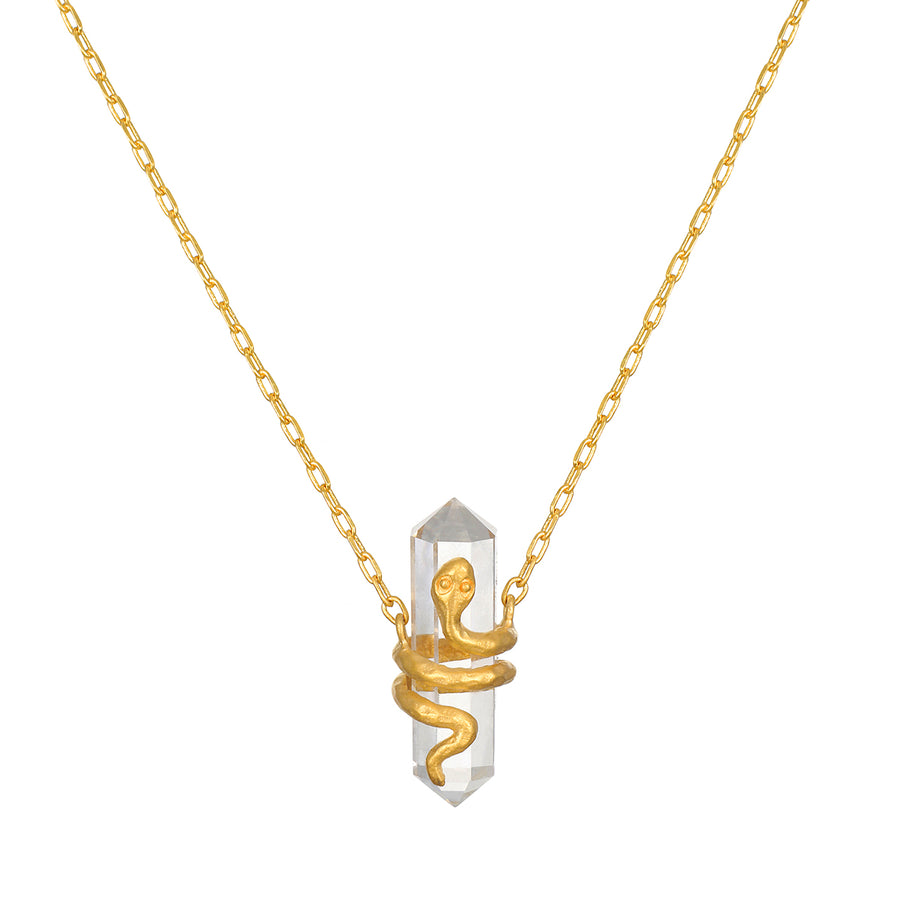 Eternal Spirit Clear Quartz Snake Necklace