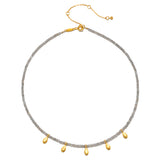 The Inspired Beginnings Labradorite Petal Beaded Necklace, featuring faceted round mystic labradorite beads and 18kt gold-plated lotus petals, symbolizes renewal and meaningful transformation, ideal for wearers focused on spiritual journeys and manifestation practices.