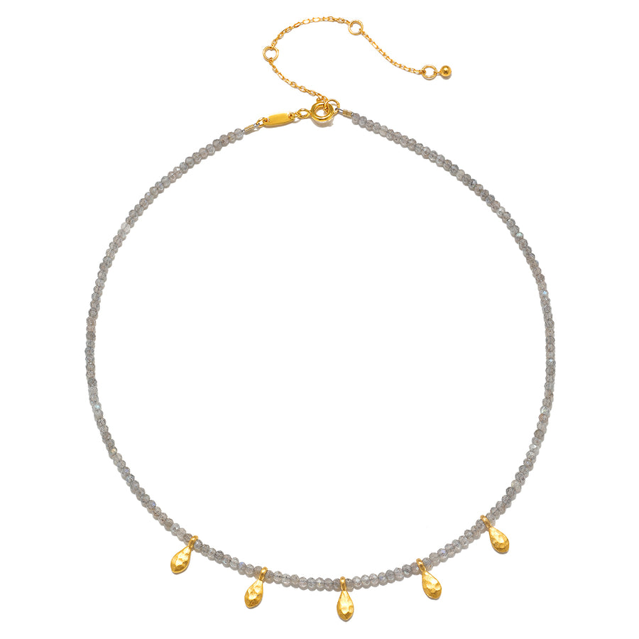 Inspired Beginnings Labradorite Petal Beaded Necklace