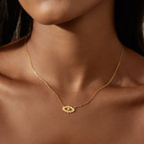 Ignite Intuition White Topaz Evil Eye Necklace