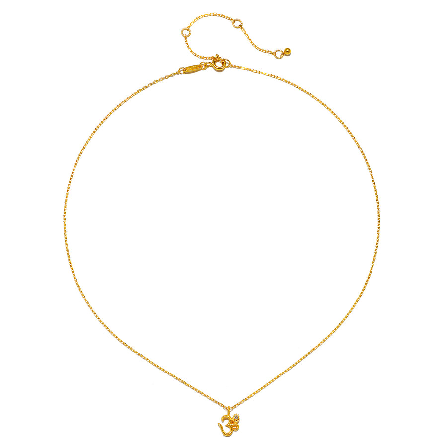 Universal Connection White Topaz Om Necklace