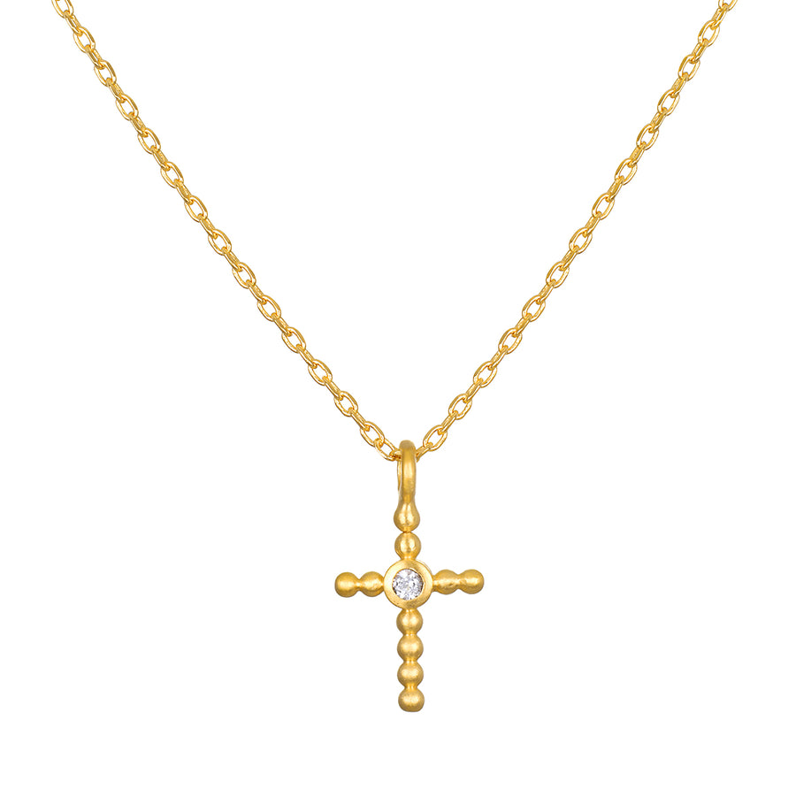 Honor Your Faith Cross White Topaz Necklace