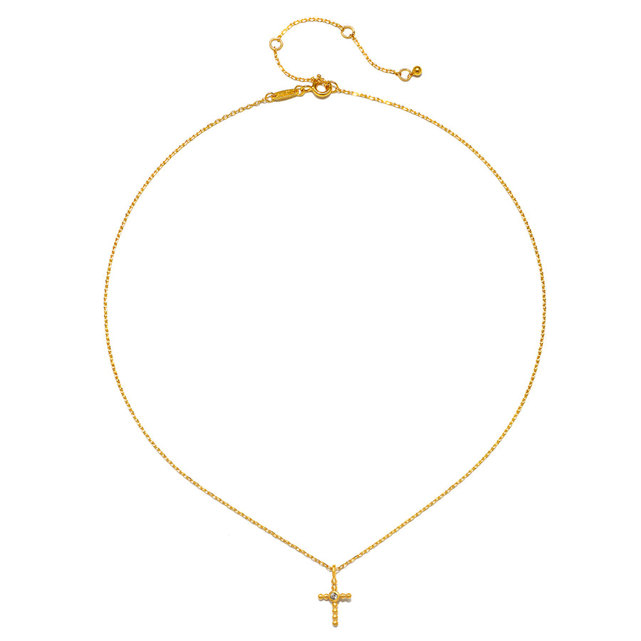 Honor Your Faith Cross White Topaz Necklace