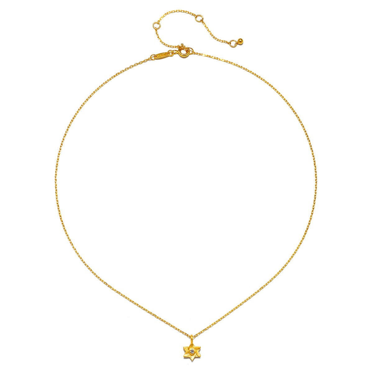Back view of the Guiding Faith White Topaz Star of David Necklace revealing its adjustable chain design, suitable for spiritual practices and the symbolism of protection and manifestation.