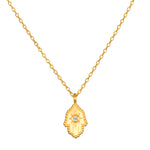 Protective Hand White Topaz Hamsa Necklace featuring a beaded hamsa hand pendant with a brilliant white topaz, symbolizing protection, clarity, and manifestation. Perfect spiritual jewelry for meditation, and a meaningful talisman for those who practice yoga and seek blessings.