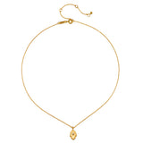 The Protective Hand White Topaz Hamsa Necklace displayed elegantly, highlighting its design features that symbolize protection and manifestation, perfect for those interested in spiritual jewelry. 