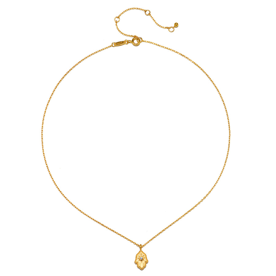 Protective Hand White Topaz Hamsa Necklace