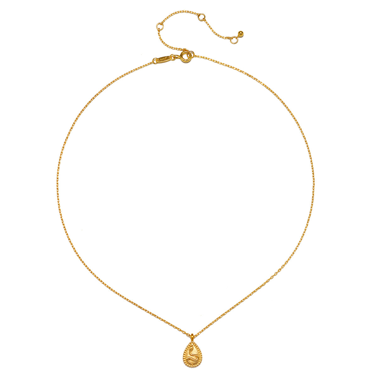 A detailed view of the Shifting Consciousness Snake Necklace on a plain background, highlighting its graceful design. This spiritual jewelry serves as a meditation talisman, connecting with themes of renewal while supporting meaningful intentions in yoga, zodiac exploration, and manifestation.