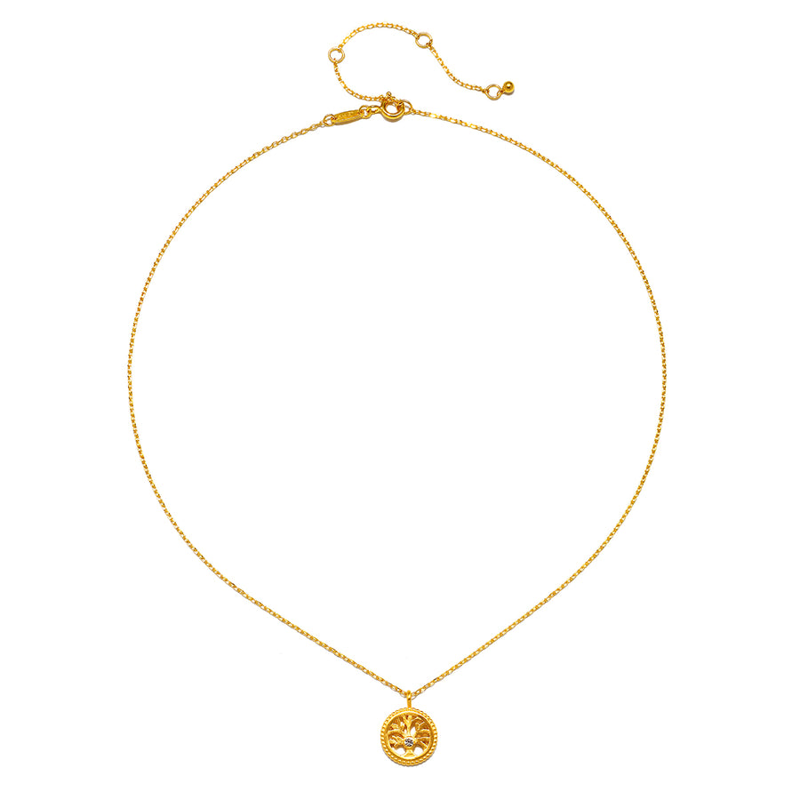 Firmly Rooted White Topaz Tree of Life Necklace