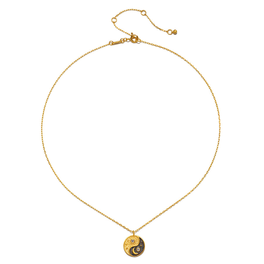 Celestial Balance Yin Yang White Topaz Necklace
