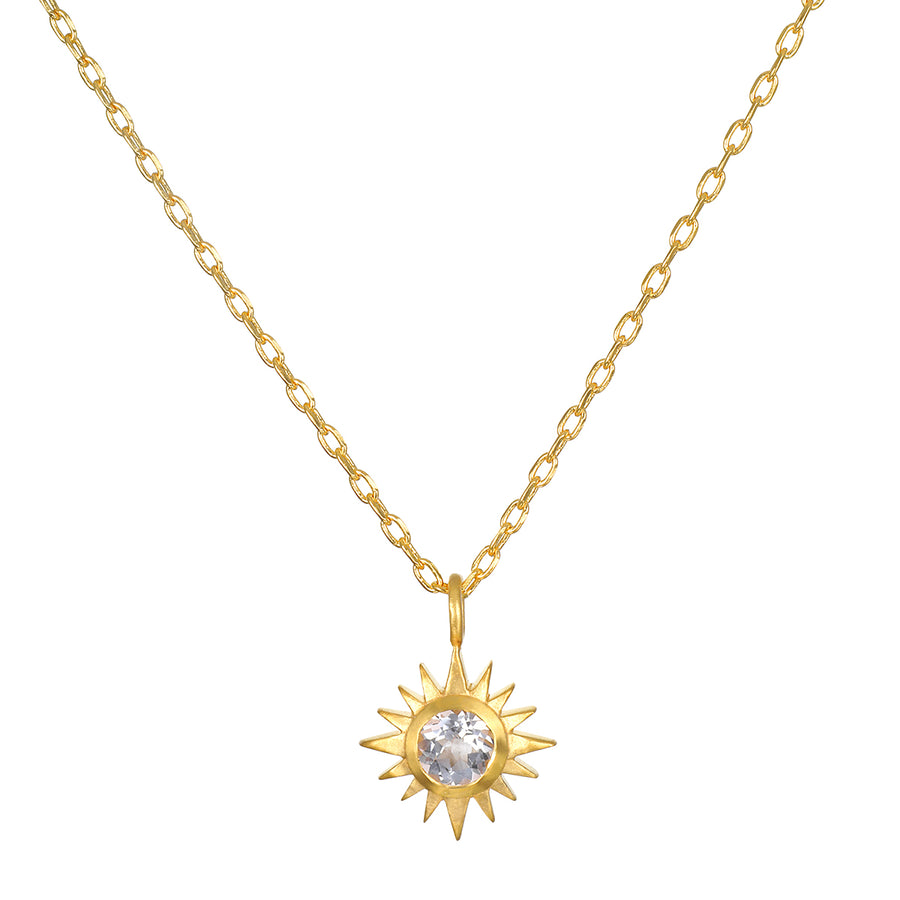 Gaining Clarity White Topaz Starburst Necklace