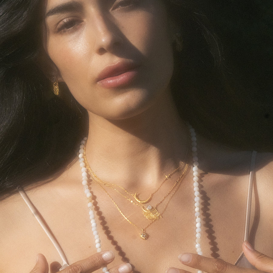 Gaining Clarity White Topaz Starburst Necklace