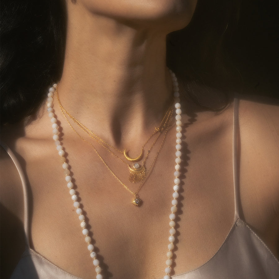 Gaining Clarity White Topaz Starburst Necklace
