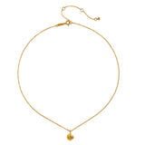 The Guiding Star Celestial White Topaz Necklace displayed flat, highlighting the crescent moon and star pendant along with the chain. This elegant spiritual jewelry serves as a talisman for meditation, protection, and manifestation, intertwining the powers of the sun and moon in a meaningful design.