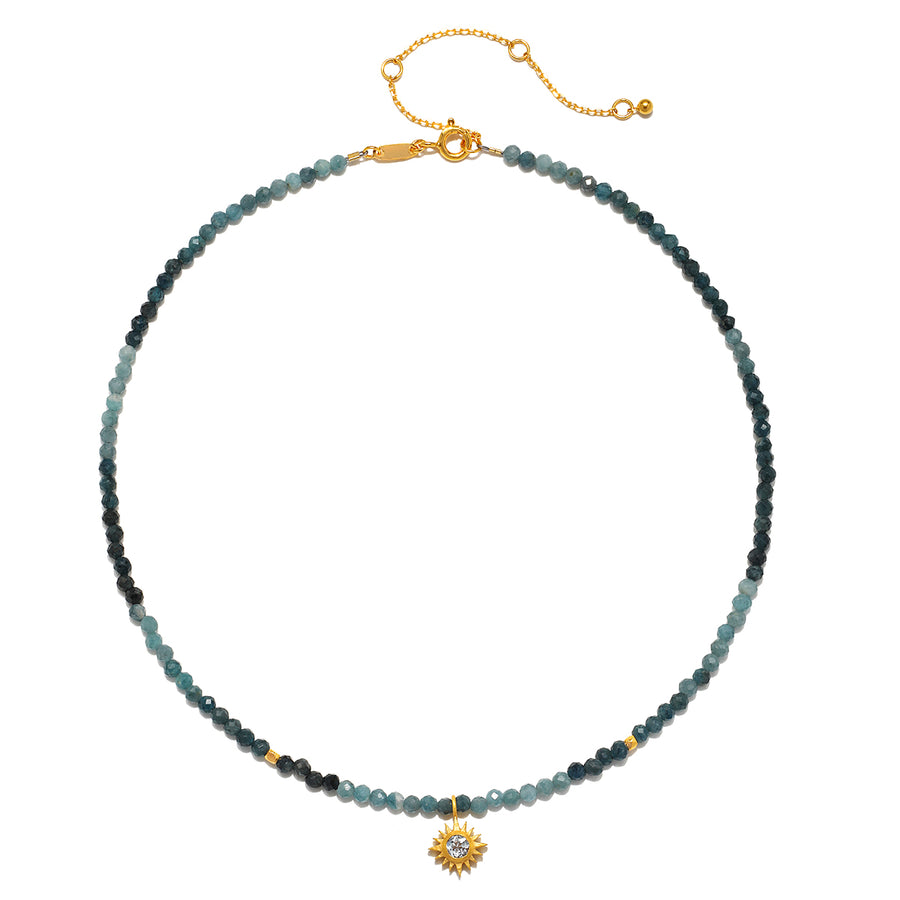 Channeling Wisdom Sapphire Starburst Beaded Choker