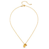 Rising Sun Moonstone Bezel Necklace