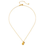 Gold-toned snake pendant necklace with adjustable chain and clear crystal accent on pendant.