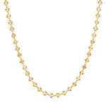 Golden Hour Coin Chain Necklace, featuring a delicate link design in 18k gold plate over brass, perfect for layering or wearing alone. This spiritual jewelry embodies the essence of the sun's golden glow, making it a meaningful talisman for meditation, protection, and manifestation.