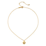 Close-up of the Journey to Love Moonstone Lotus Heart Necklace, highlighting the heart-shaped moonstone pendant. This necklace is a stunning example of spiritual jewelry designed to inspire meditation and symbolizes love and renewal, making it a perfect talisman for meaningful moments and manifestation in daily life.
