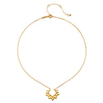 Close-up of the Blooming Love Lotus Petal Necklace, beautifully crafted with an 18k gold plate, serving as a talisman for spiritual protection and meaningful connection. Ideal for yoga enthusiasts, it embodies the sun and moon's energy, enhancing the meaning of personal and zodiac significance.