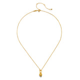The Love Potion Lotus Vessel Necklace displayed elegantly on a plain background, highlighting its stunning gold finish and lotus design. This exquisite spiritual jewelry serves as a meaningful talisman for those interested in spirituality and meditation, ideal for enhancing one's yoga practice and personal protection through its symbolism of abundance.